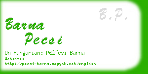 barna pecsi business card